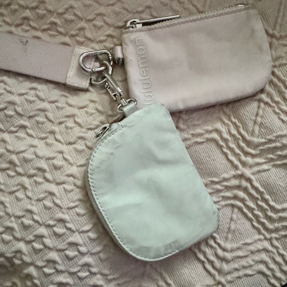 Lululemon Cream and White Mini Pouches